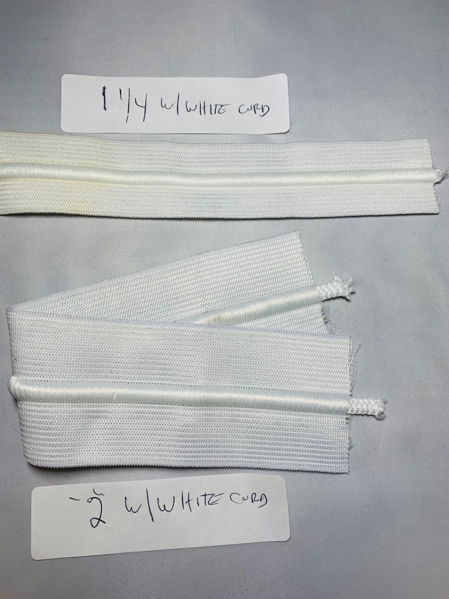 1 1/4 White Drawstring Cord Elastic - SOLD BY THE YARD > Elastic